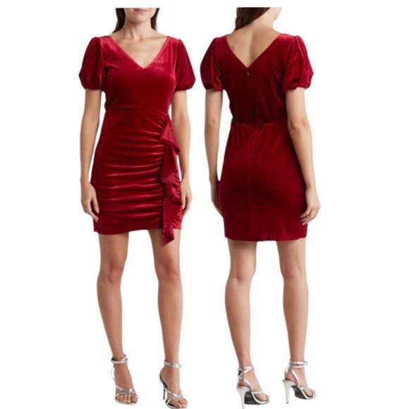 SAM EDELMAN: Ruched Velvet Sheath Dress (NWT) - Picture 2 of 5